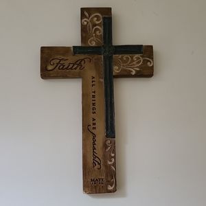 Rustic Intaglio Wall Cross Resin Faith in All Things